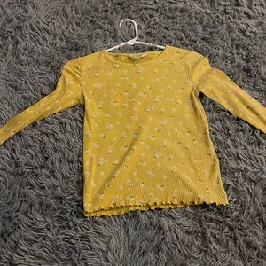 Yellow h&m top with flowers